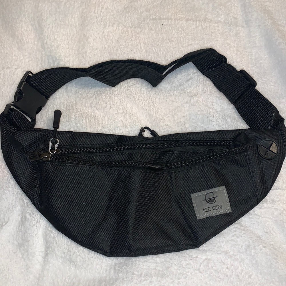 Ice Girl Belt Bag Purse Black Zipper Fanny Pack Pouch Adjust Adult